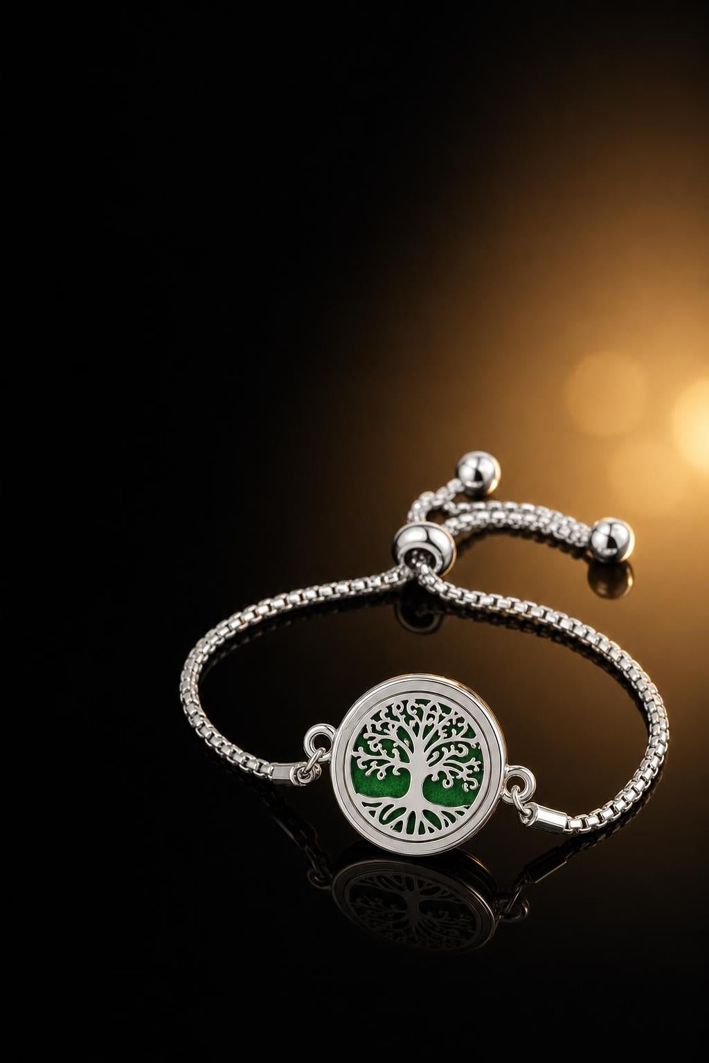 Pulsera de aromaterapia Juvantra, acabado chapado en plata